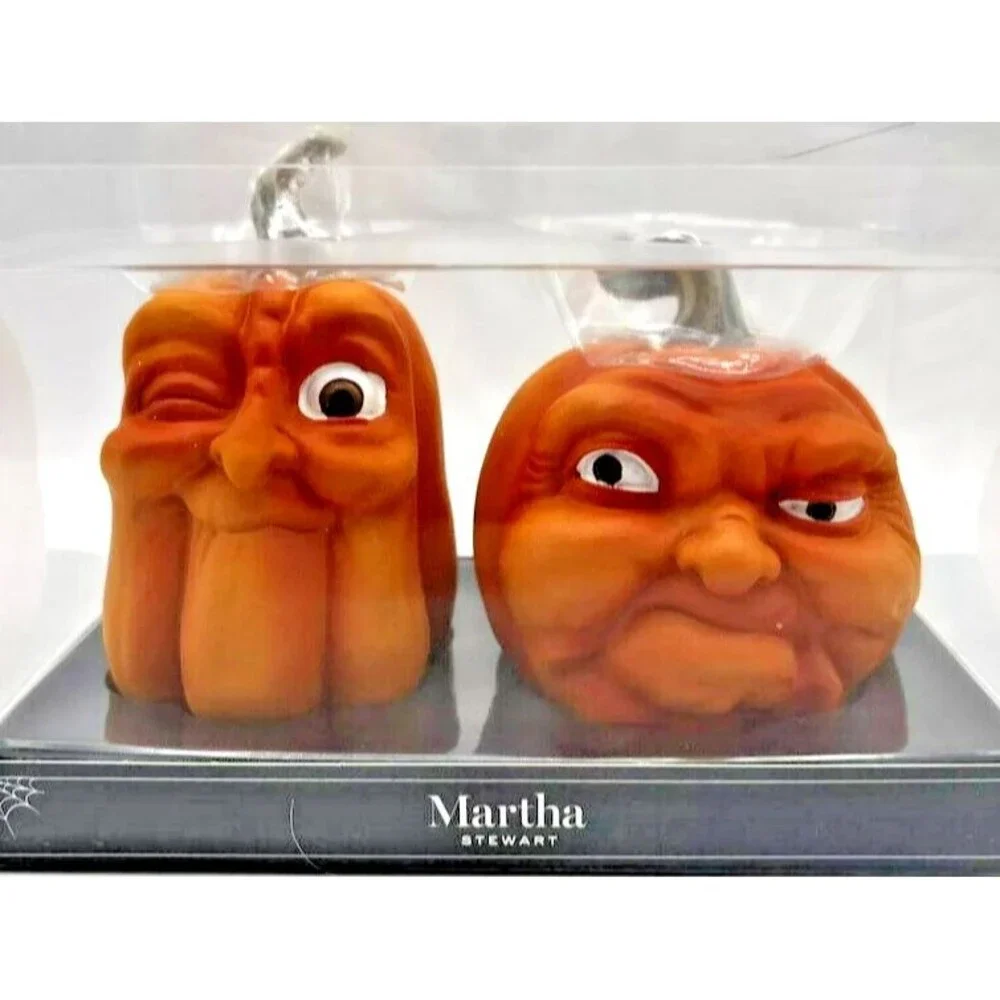 Martha Stewart Halloween Anthropomorphic Pumpkins Ugly Face 4 & 3.5